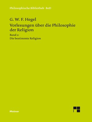 cover image of Vorlesungen über die Philosophie der Religion. Teil 2